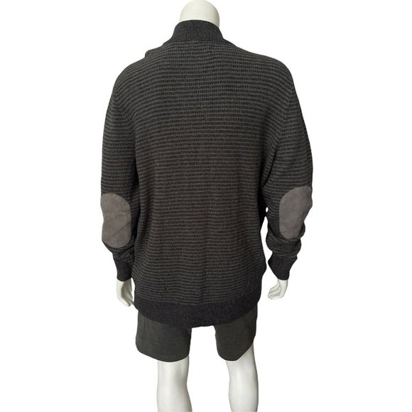 🔧Men's Sweater Big Tall Size 2XL Chaps Button Mock Sweater Charcoal - Picture 3 of 12